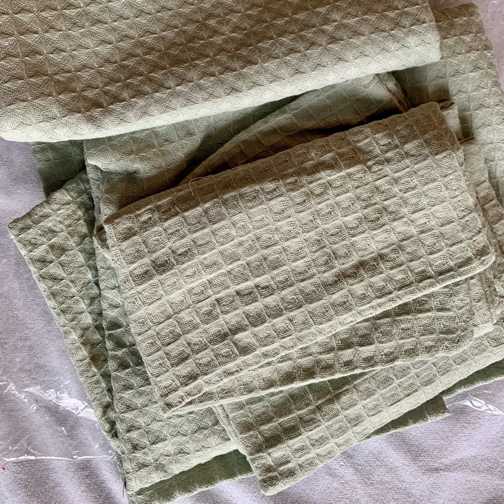 Bathen Waffle Towel Set mint